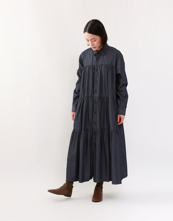 8ギャザーシャツドレス